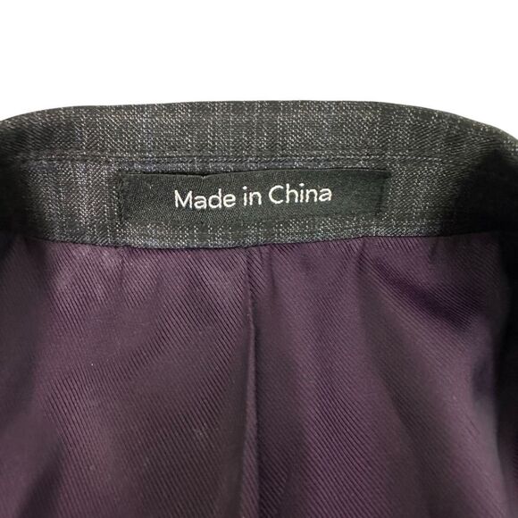 Robert Amerigo Wool Blazer 46R Black Blue Plaid - Picture 4 of 8